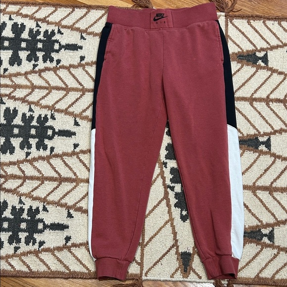 Nike Air women’s medium Maroon Black white color block Joggers vintage - Picture 1 of 7